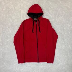 Tony Hawk Mens Red Full Zip Hoodie Sweatshirt Skate Raglan Sleeve Small